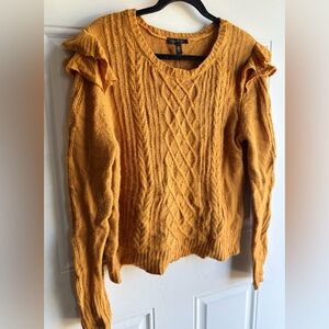 Women's Mustard Cable Knit Sweater